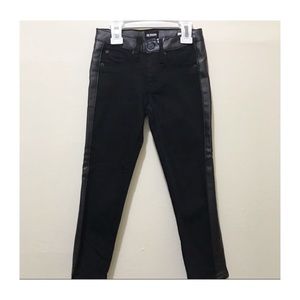 New Hudson girls black pants with faux lea…